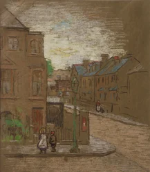 Enfants attendant au coin d